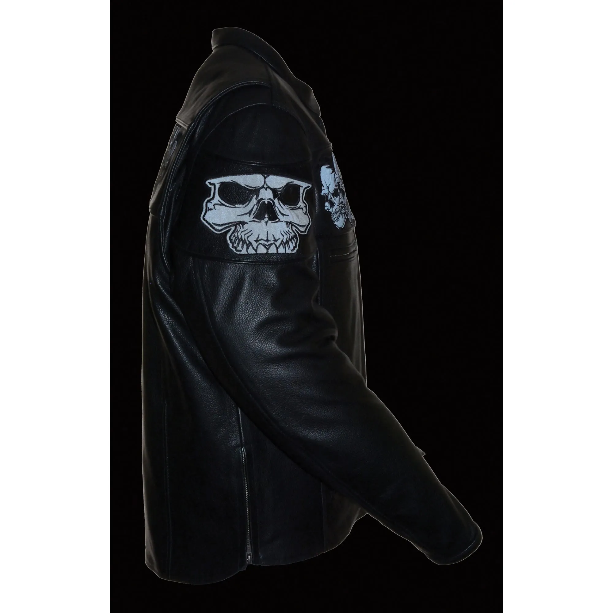 Men's Crossover Scooter Jacket w/ Reflective Skulls