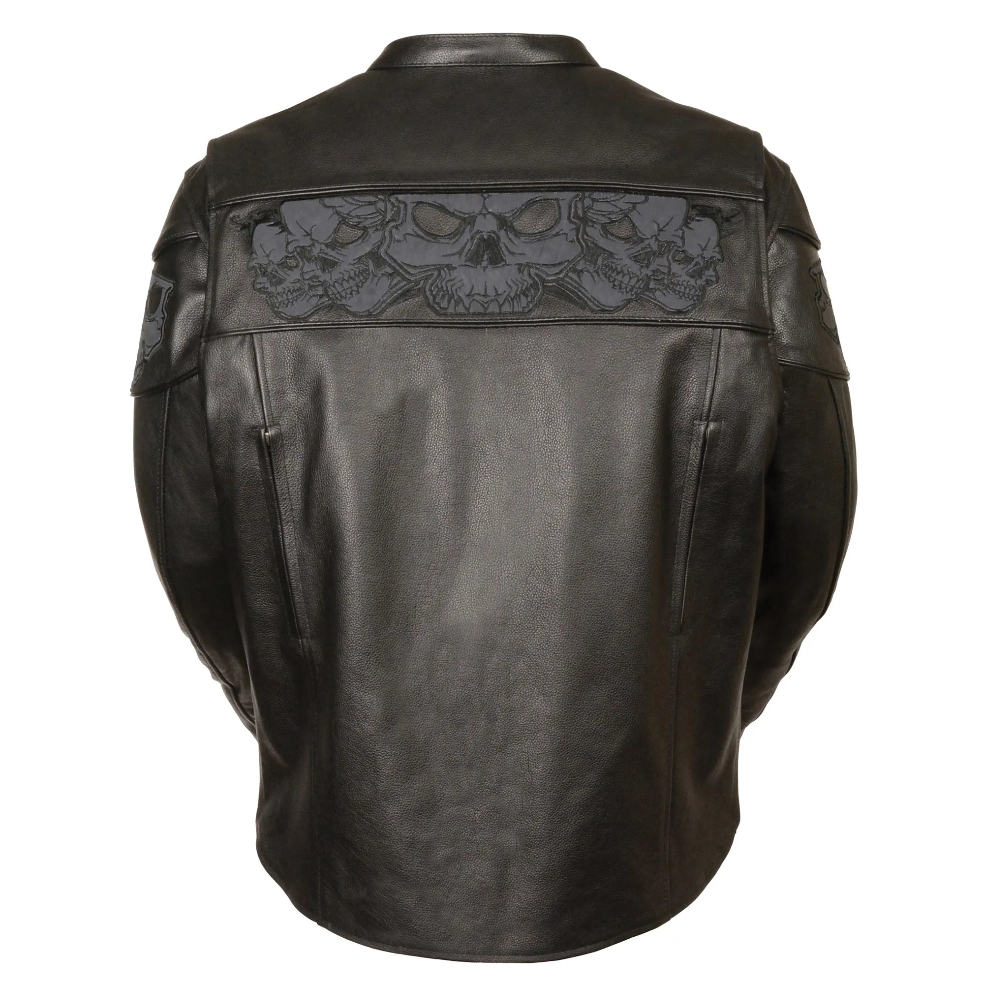 Men's Crossover Scooter Jacket w/ Reflective Skulls