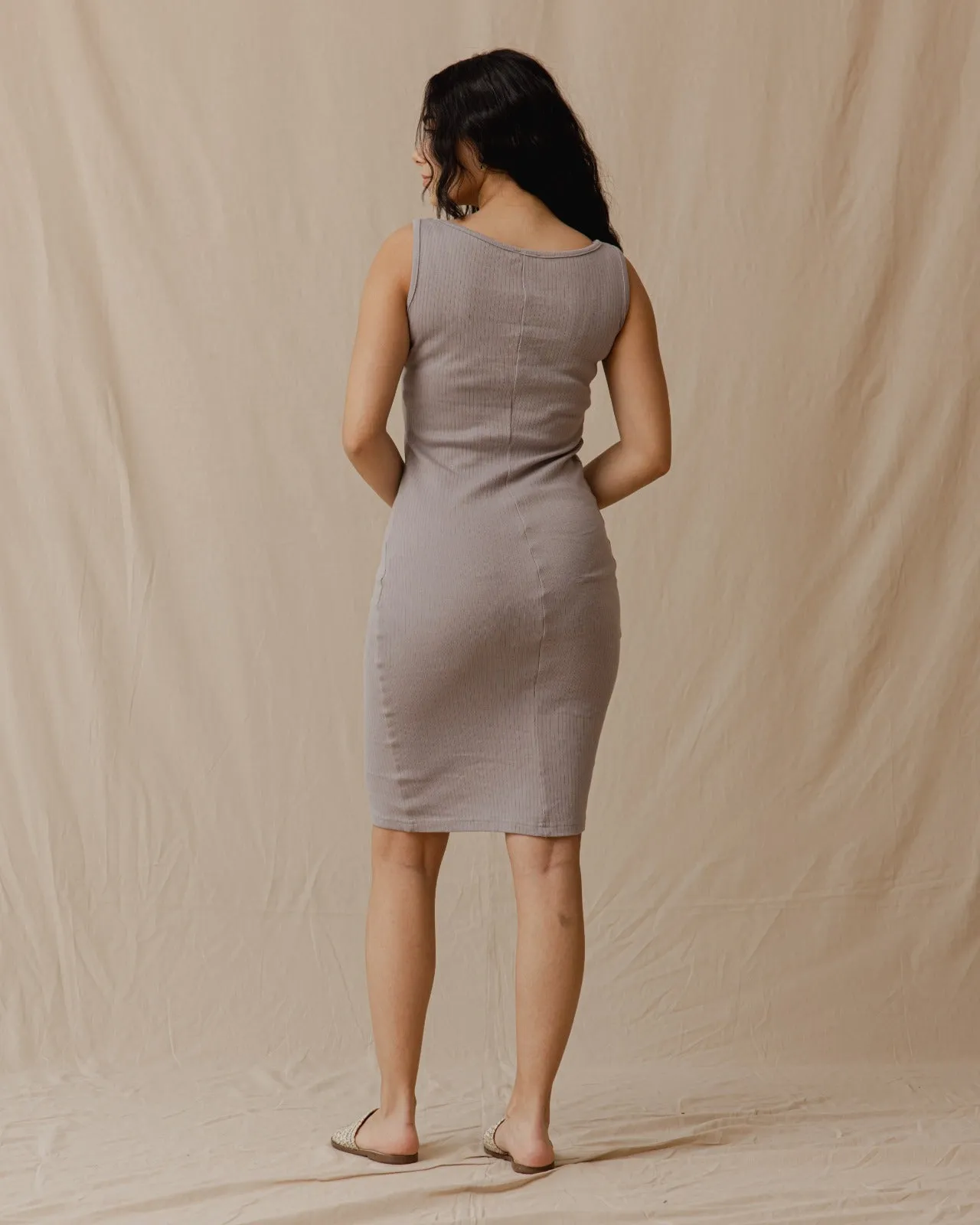 Minimal Ribbed Dress Lilac