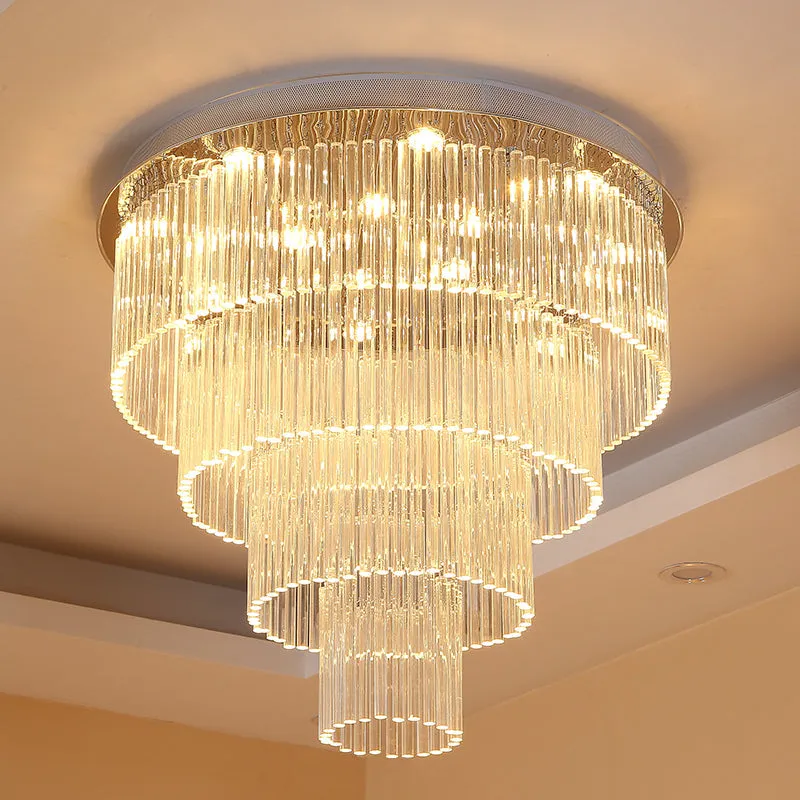 Multi Layers Round Raindrop Chandelier