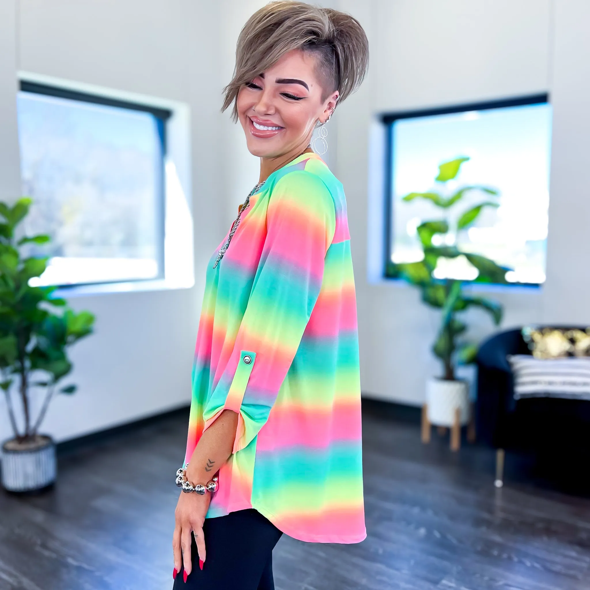 Multi Stripe Lizzy Top [NO RETURNS]