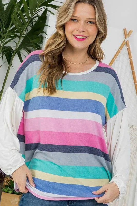 Multi Striped Boxy Top