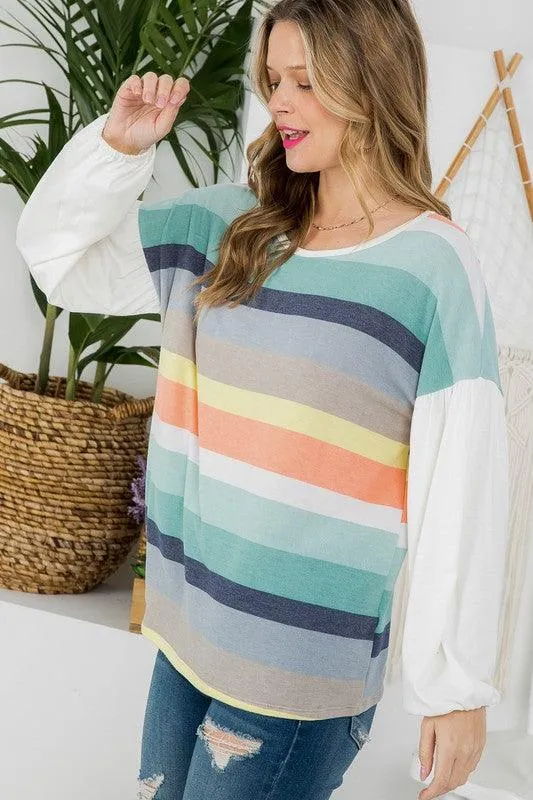 Multi Striped Boxy Top