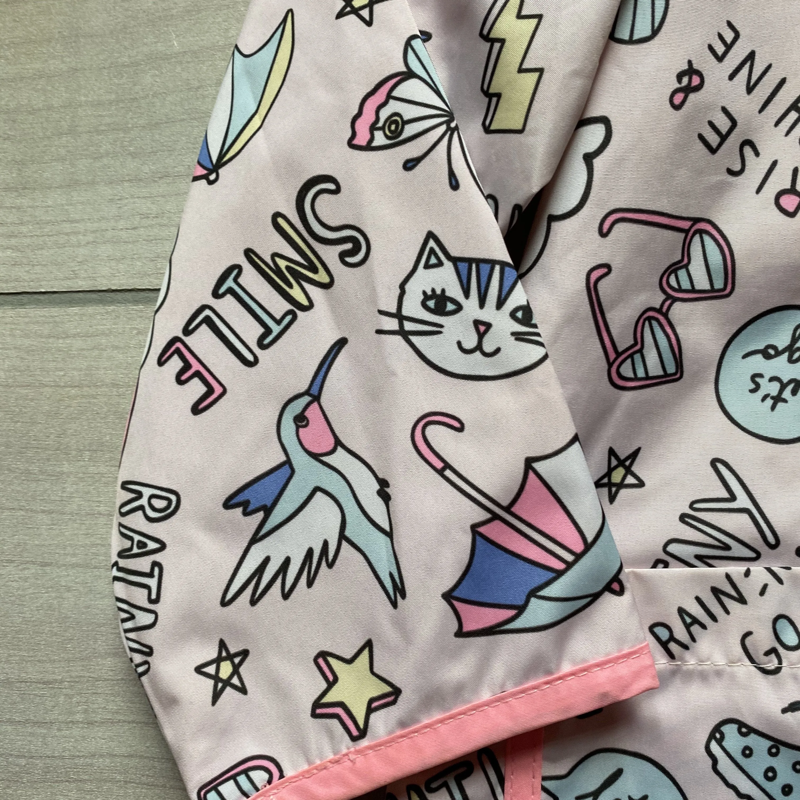 NEW Carter' Pink Cat Sayings Snap Raincoat