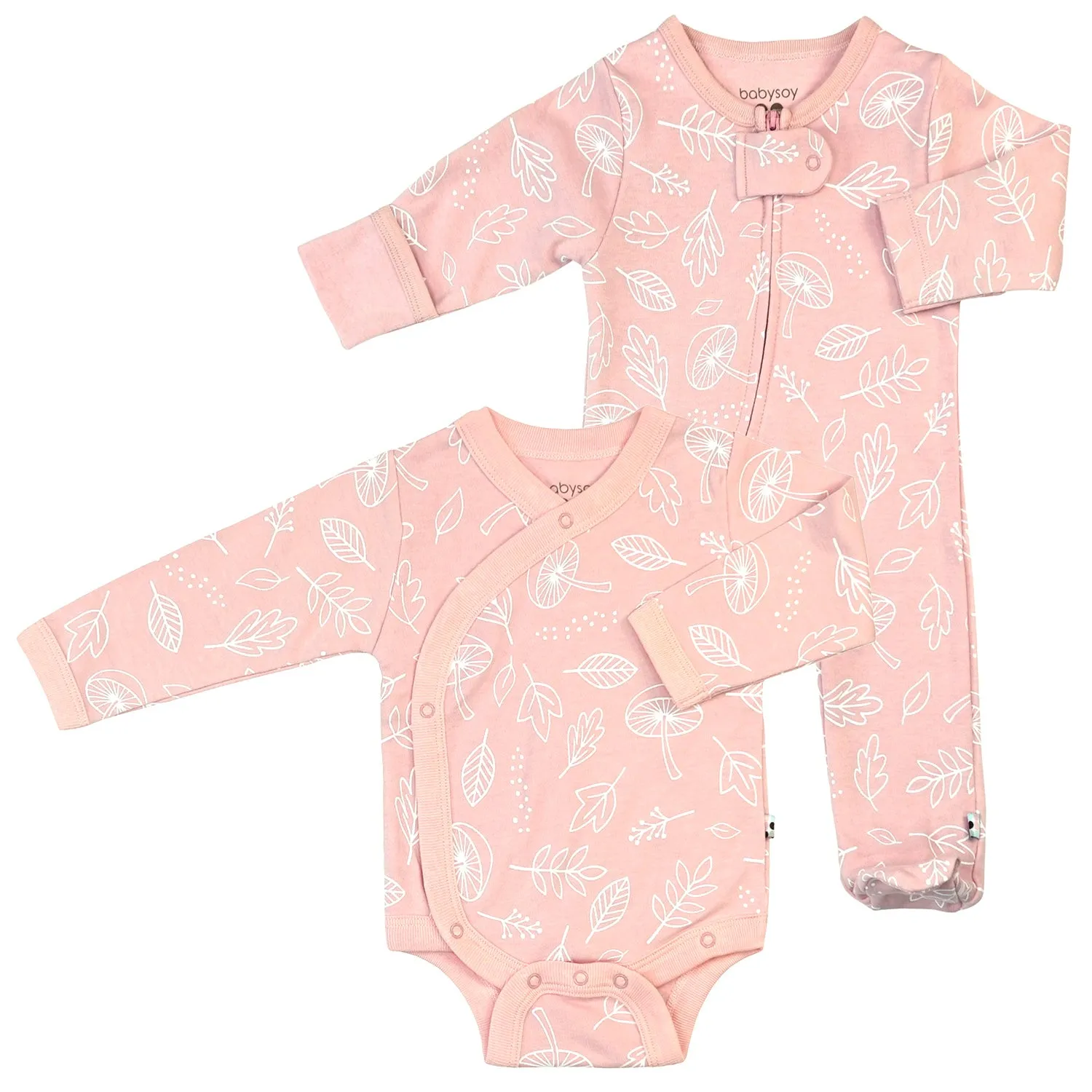 Newborn Baby Organic Sleeper Footie Kimono Bodysuit Set