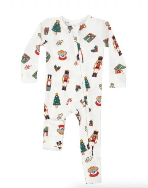 Nutcracker Christmas Cookies 2 Way Zipper Romper by Angel Dear