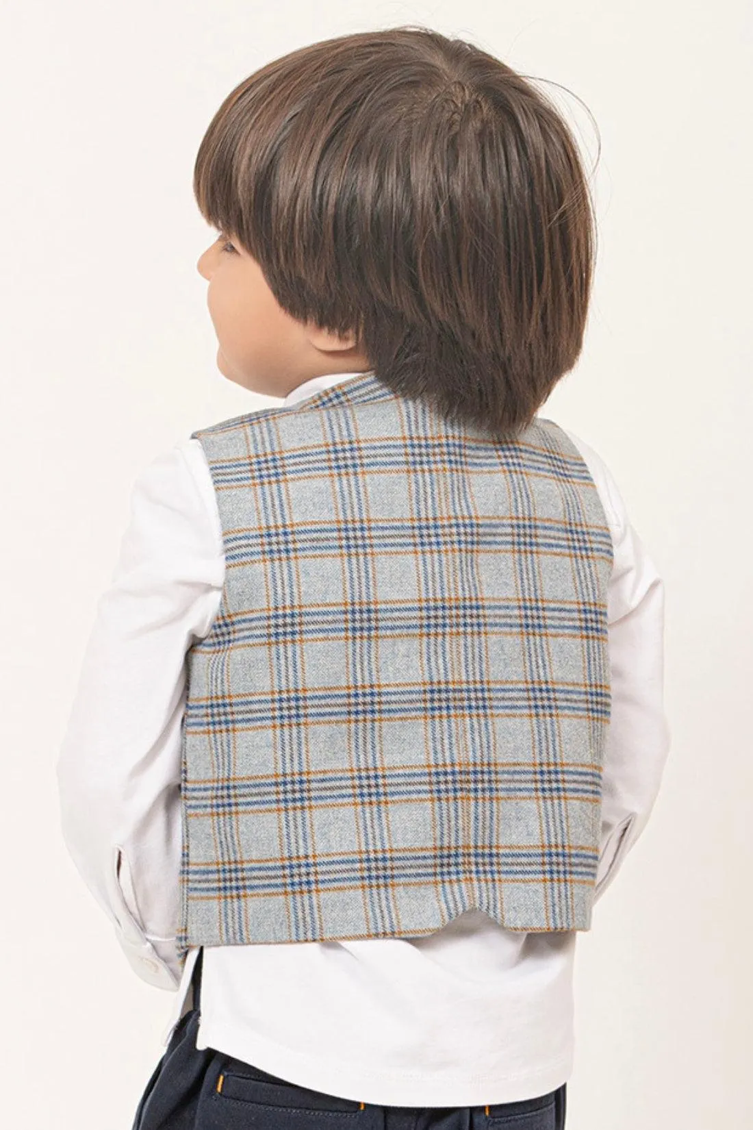 One Friday Baby Boys White Shirt With Grey Waistcoat (2 Pieces set)