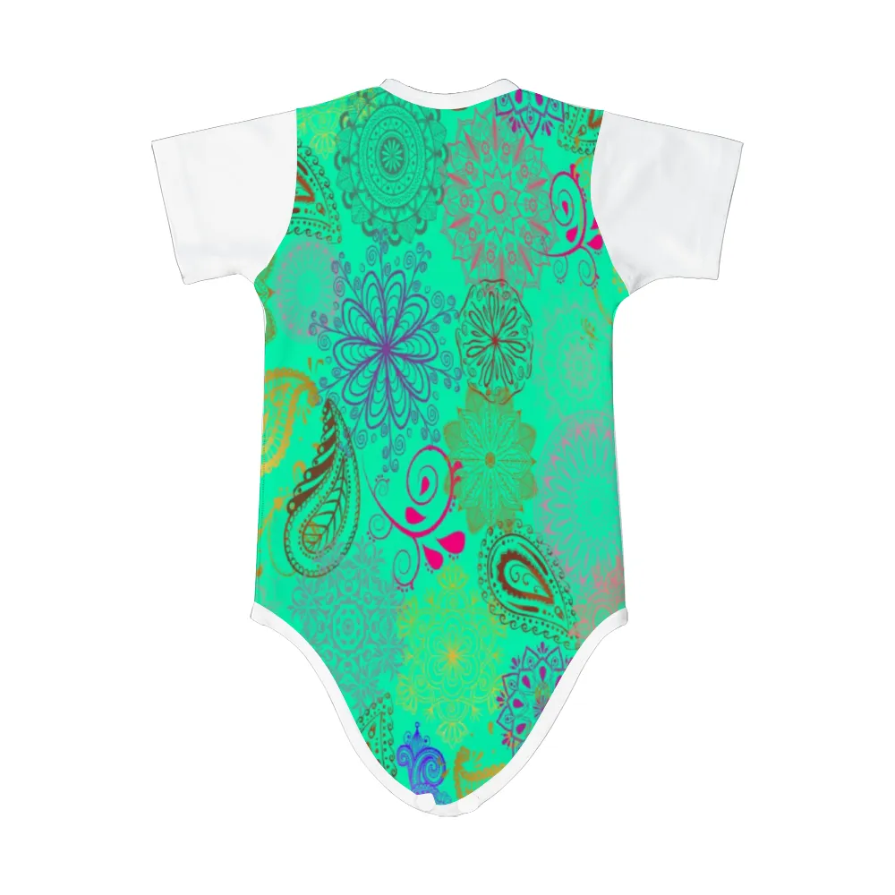 Paisley Mist Baby Onesie Creeper Short Sleeve Baby One-Piece