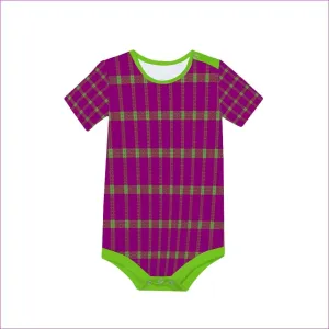 Perfusion Plaid Baby's Short Sleeve Romper