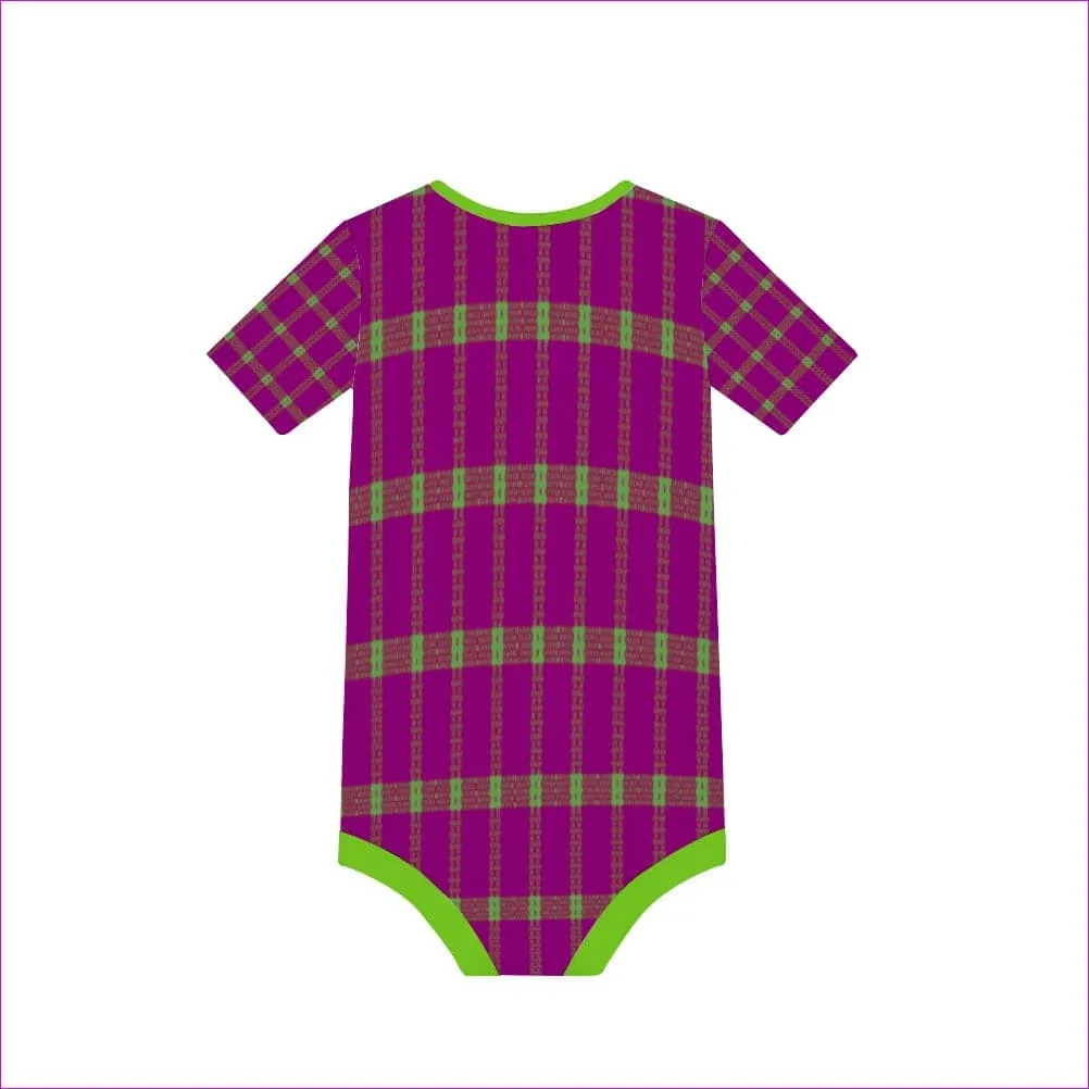 Perfusion Plaid Baby's Short Sleeve Romper