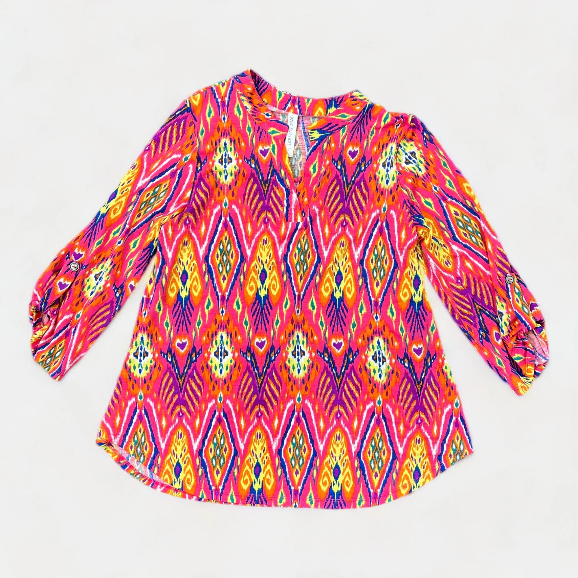 Pink Multi Tribal Lizzy Top [NO RETURNS]