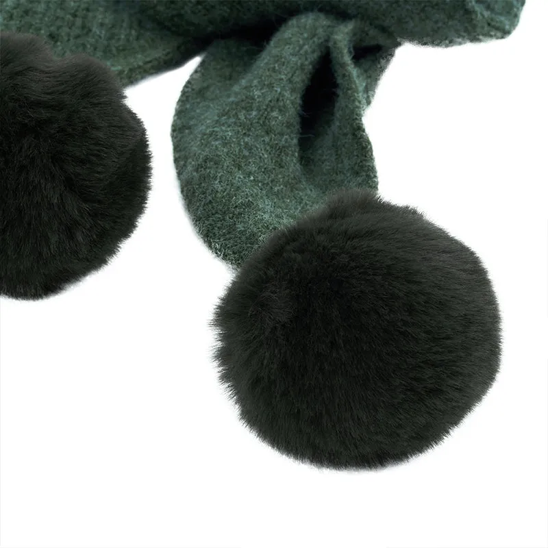 POM POM KNIT WINTER SCARVES