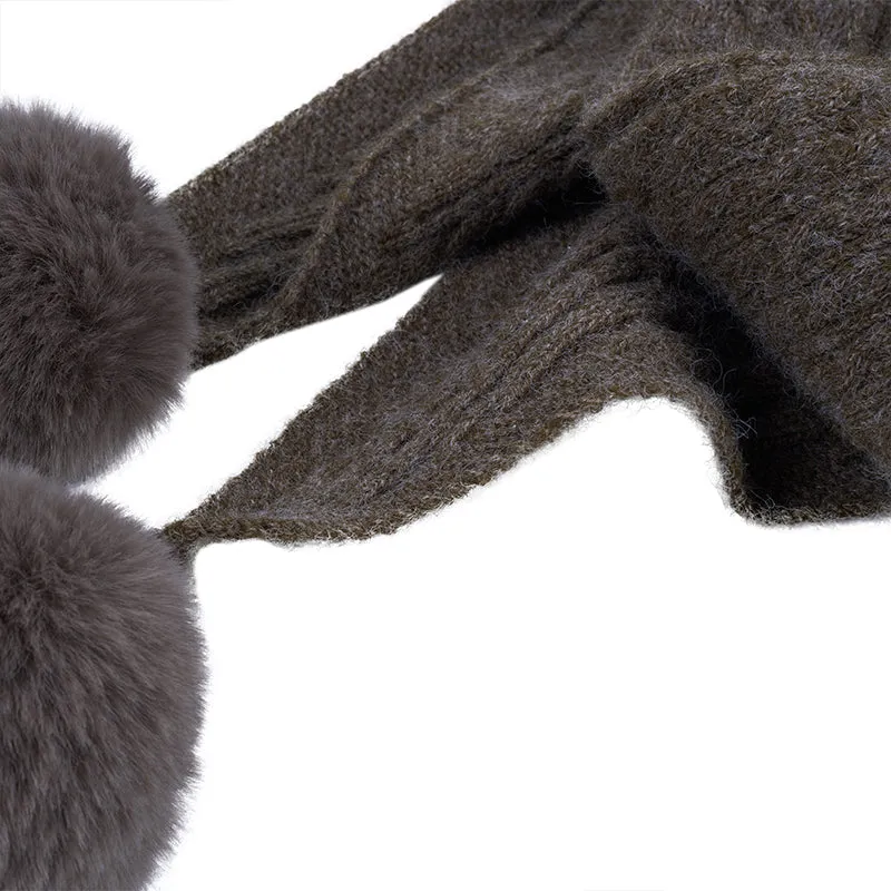 POM POM KNIT WINTER SCARVES