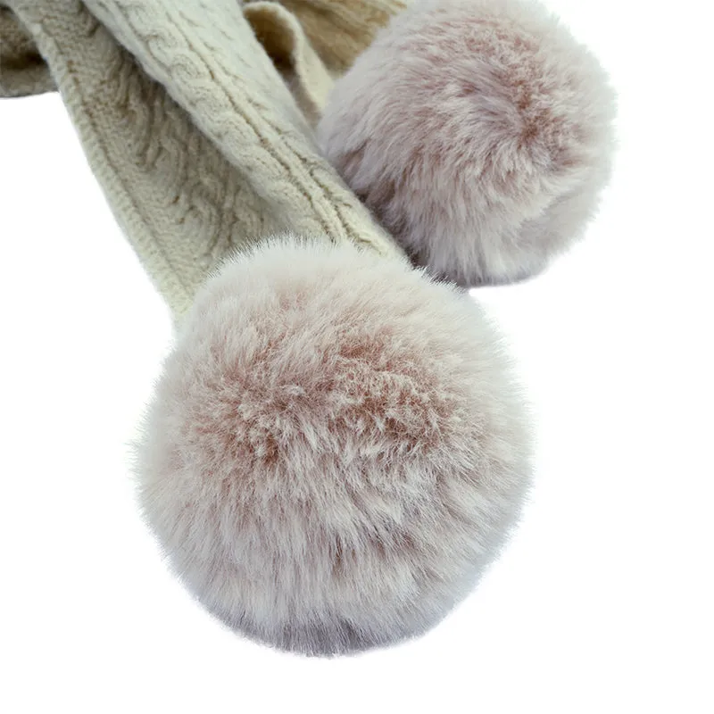 POM POM KNIT WINTER SCARVES