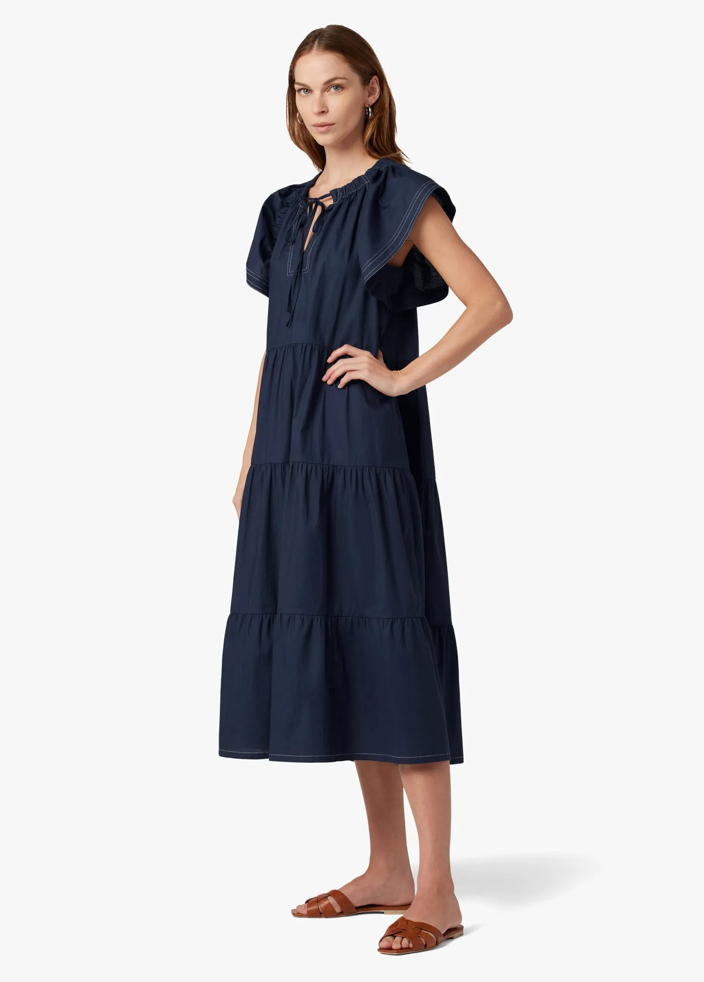 PORTIA FLUTTER SLEEVE DRESS