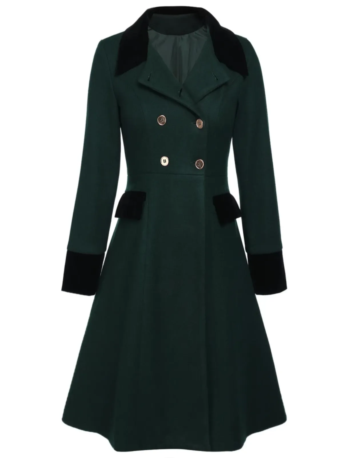 [Pre-Sale] Blue 1940s Solid Button Coat