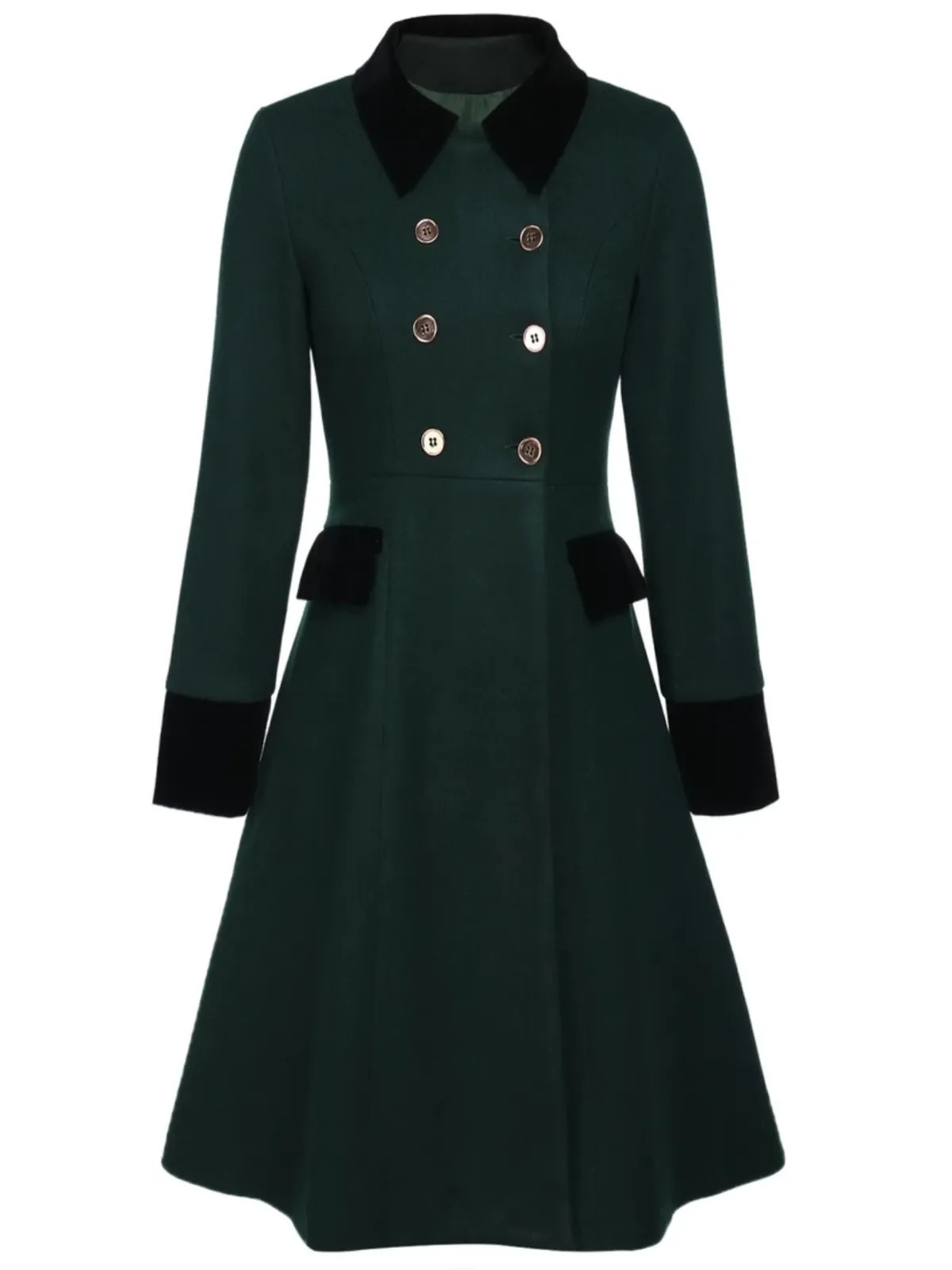 [Pre-Sale] Blue 1940s Solid Button Coat