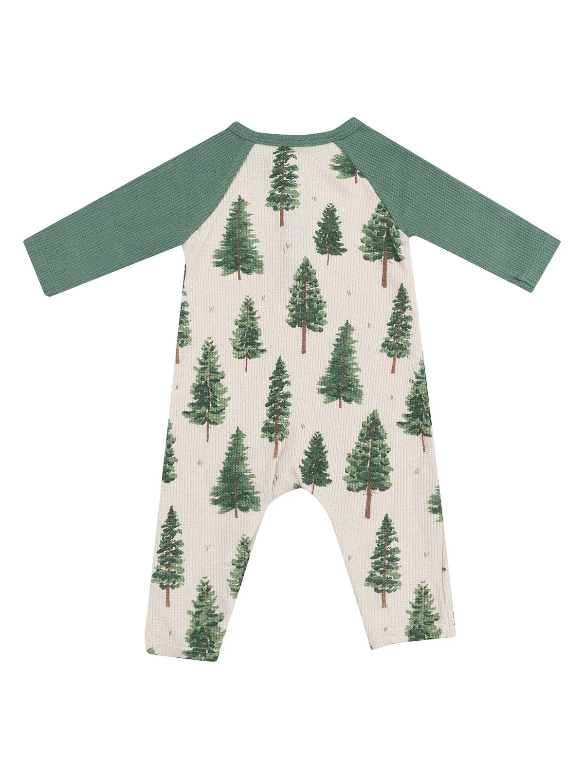 Raglan Henley Romper, Forest Trees