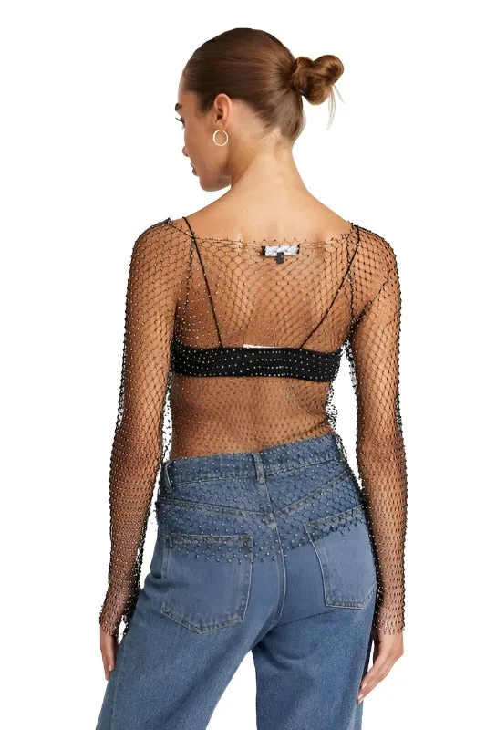 RHINESTONES NET TOP