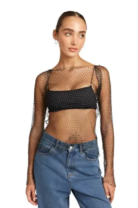 RHINESTONES NET TOP