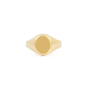 Round Signet Ring - Solid Gold