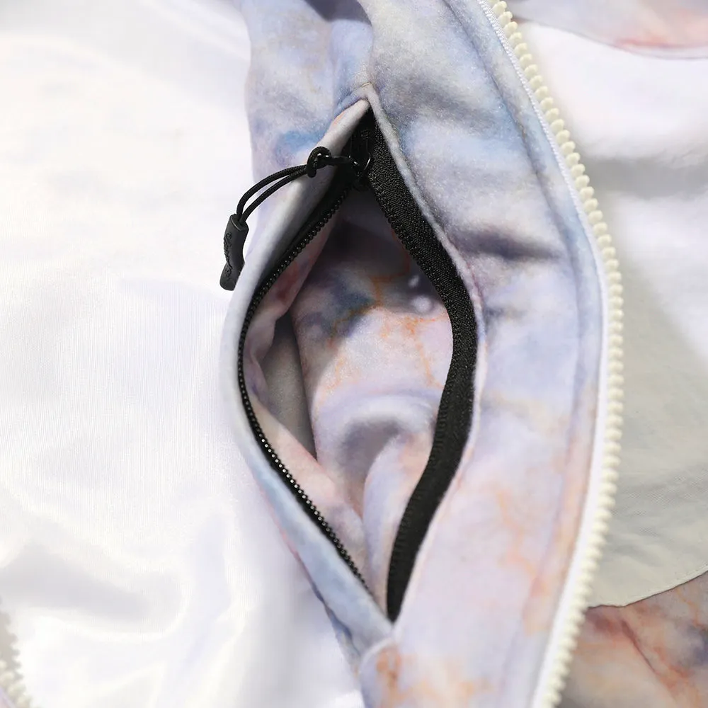 ROYAL FLEECE HOODED JACKET MARBLE WHITE