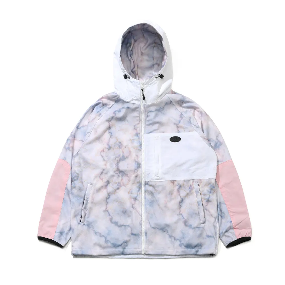 ROYAL FLEECE HOODED JACKET MARBLE WHITE