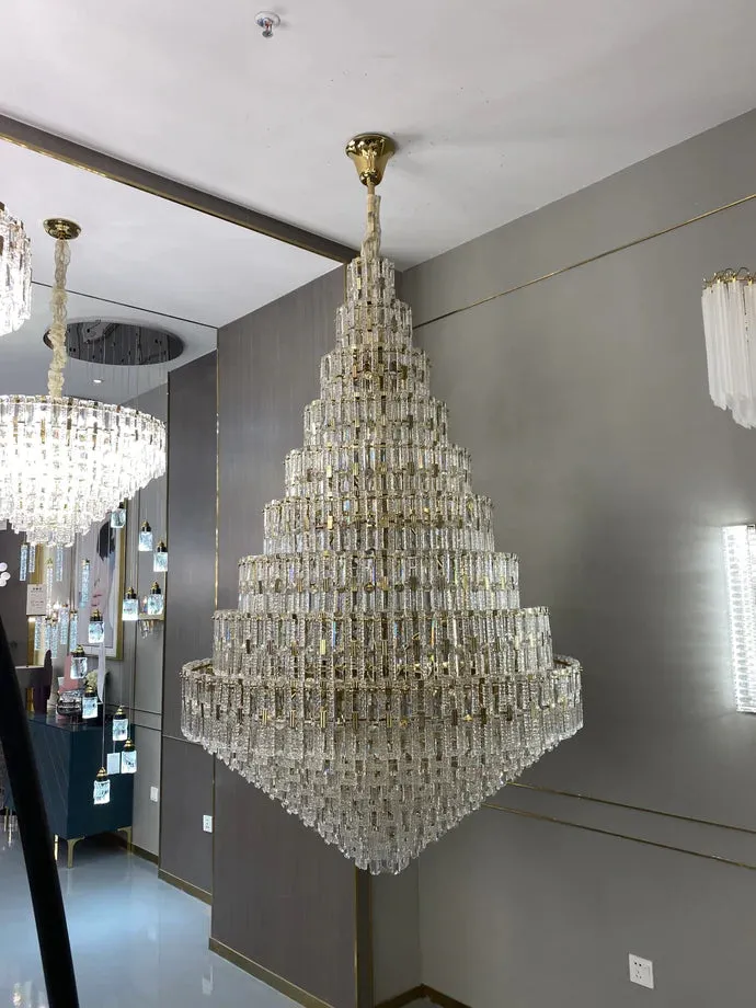 Rylight Oversized Multi-layers Honeycomb Crystal Chandelier