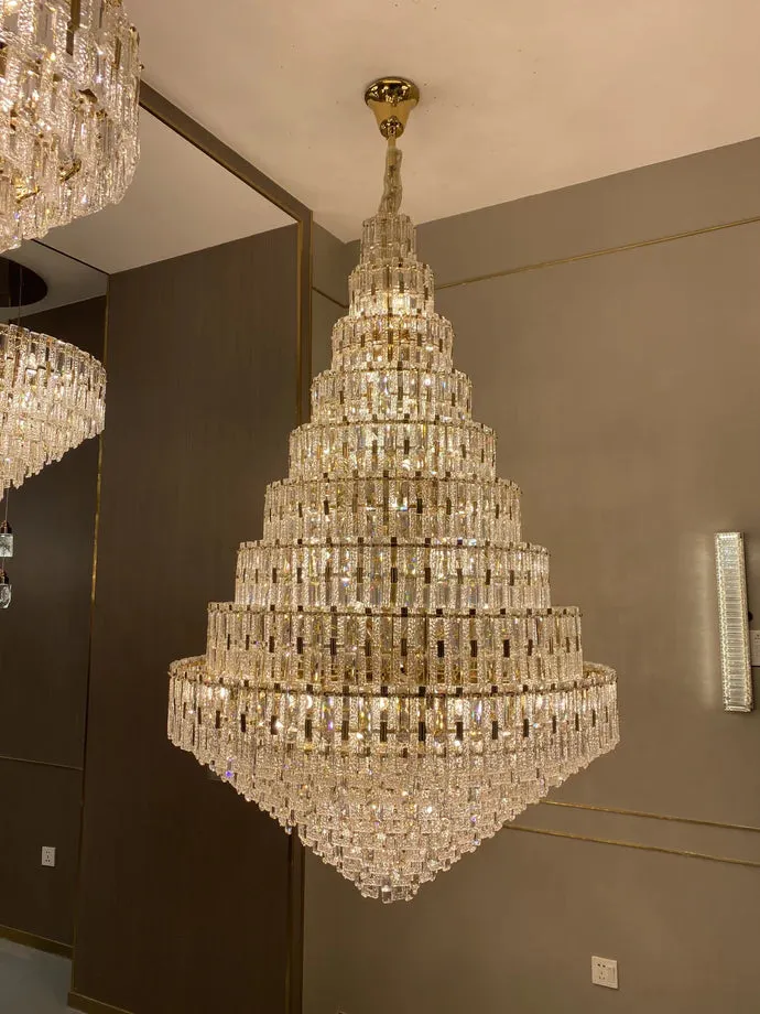 Rylight Oversized Multi-layers Honeycomb Crystal Chandelier