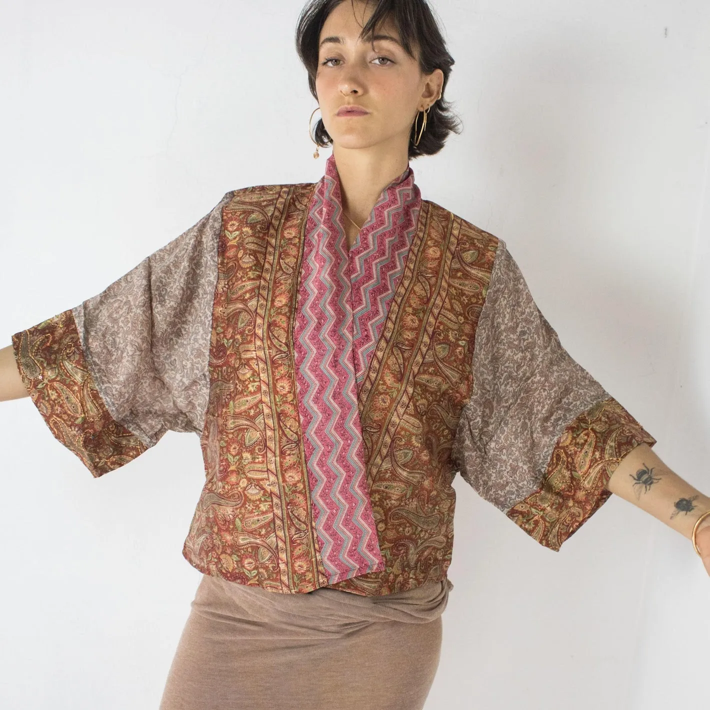 Short Silk Kimono – Paisley