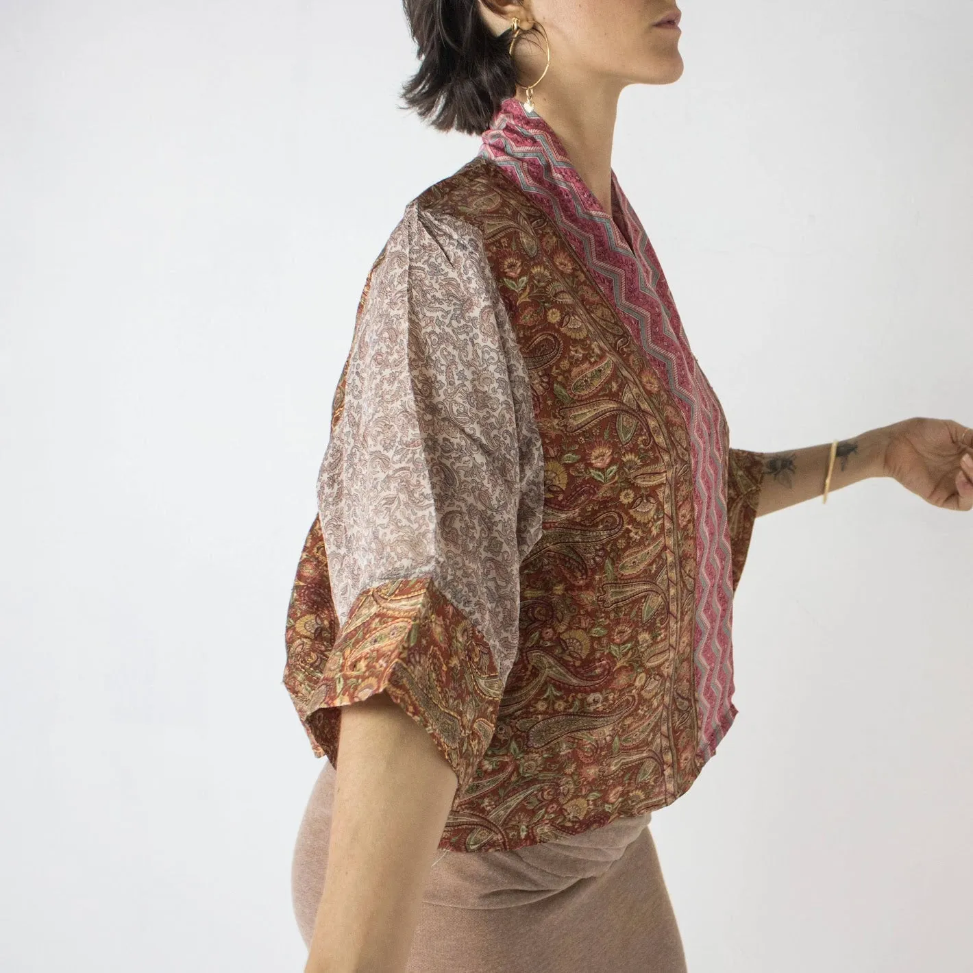 Short Silk Kimono – Paisley