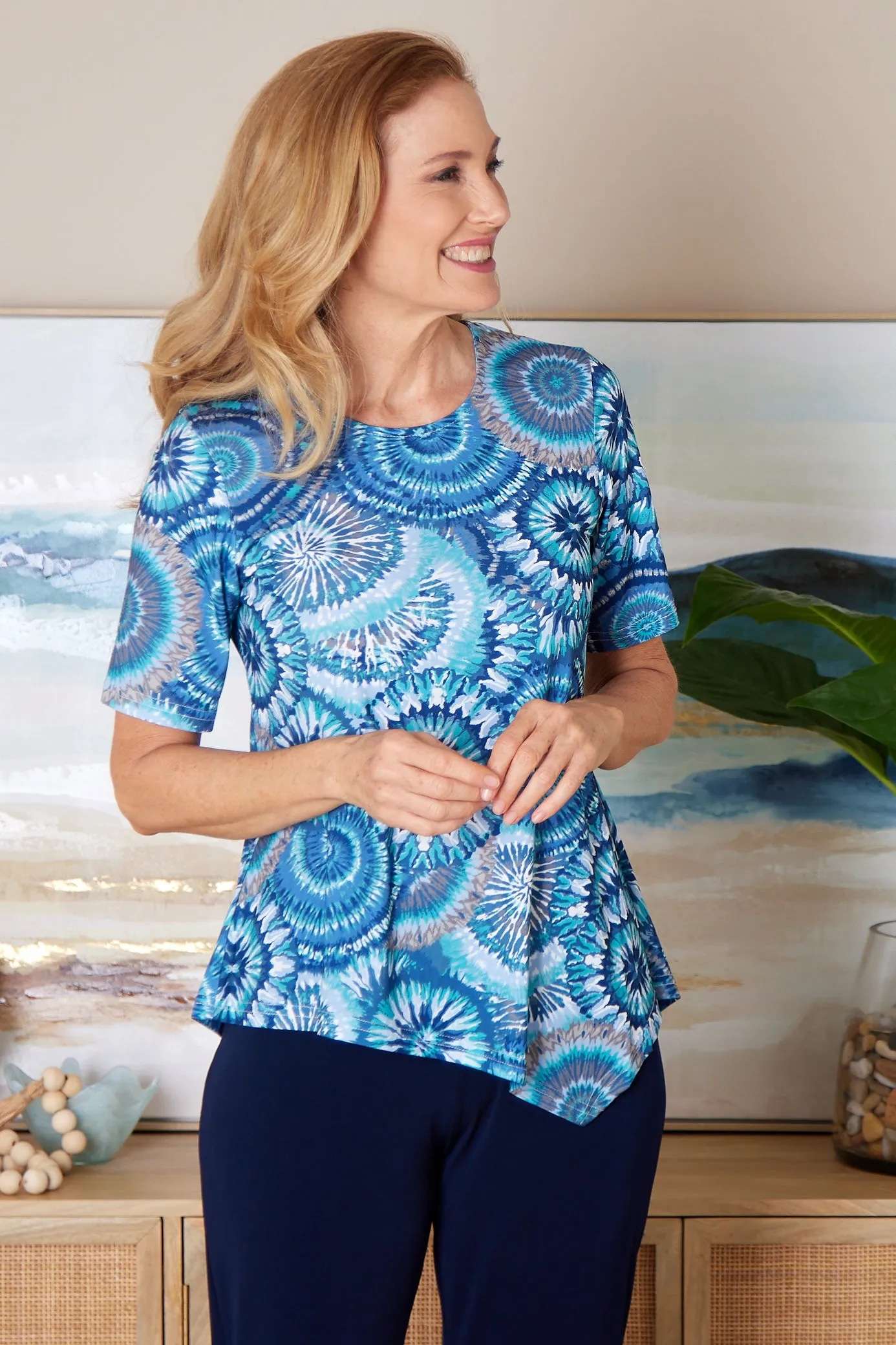 Shyla Top - Ocean Swirl