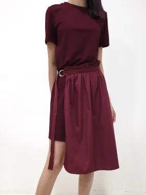 Side Gather Casual Dress - Plum (Non-returnable)