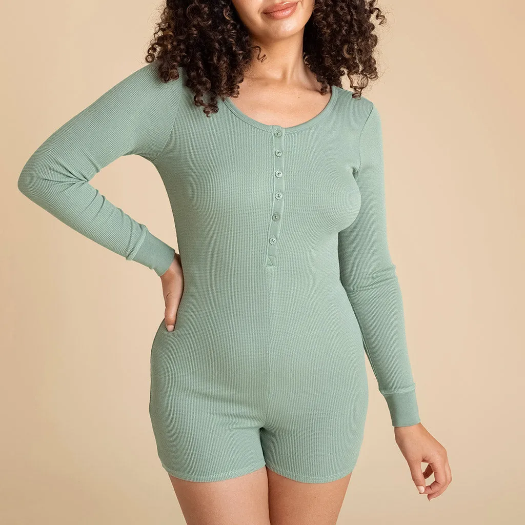 Soft Jade Women's Waffle Romper