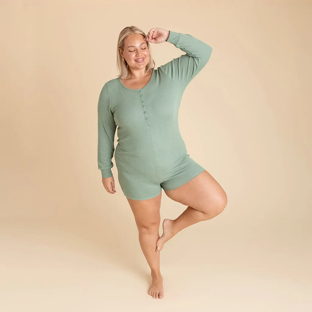 Soft Jade Women's Waffle Romper