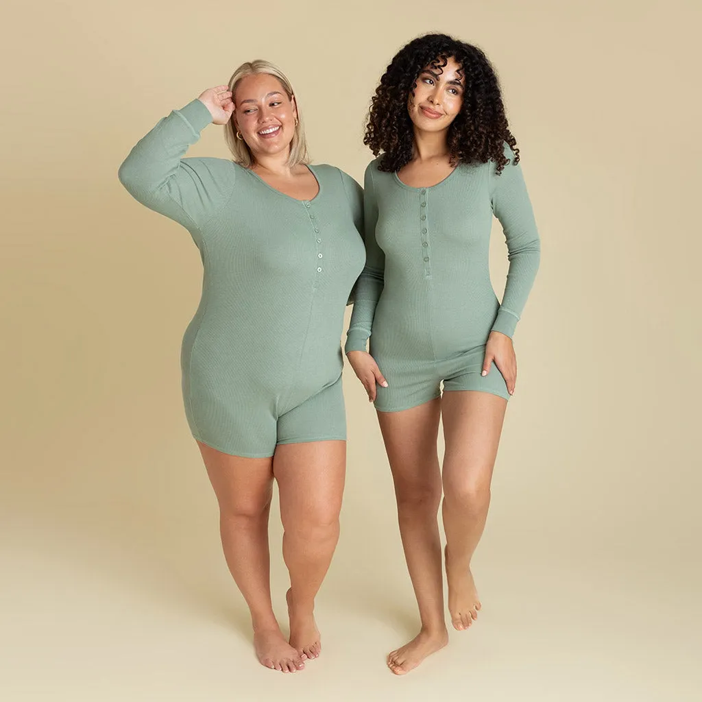 Soft Jade Women's Waffle Romper