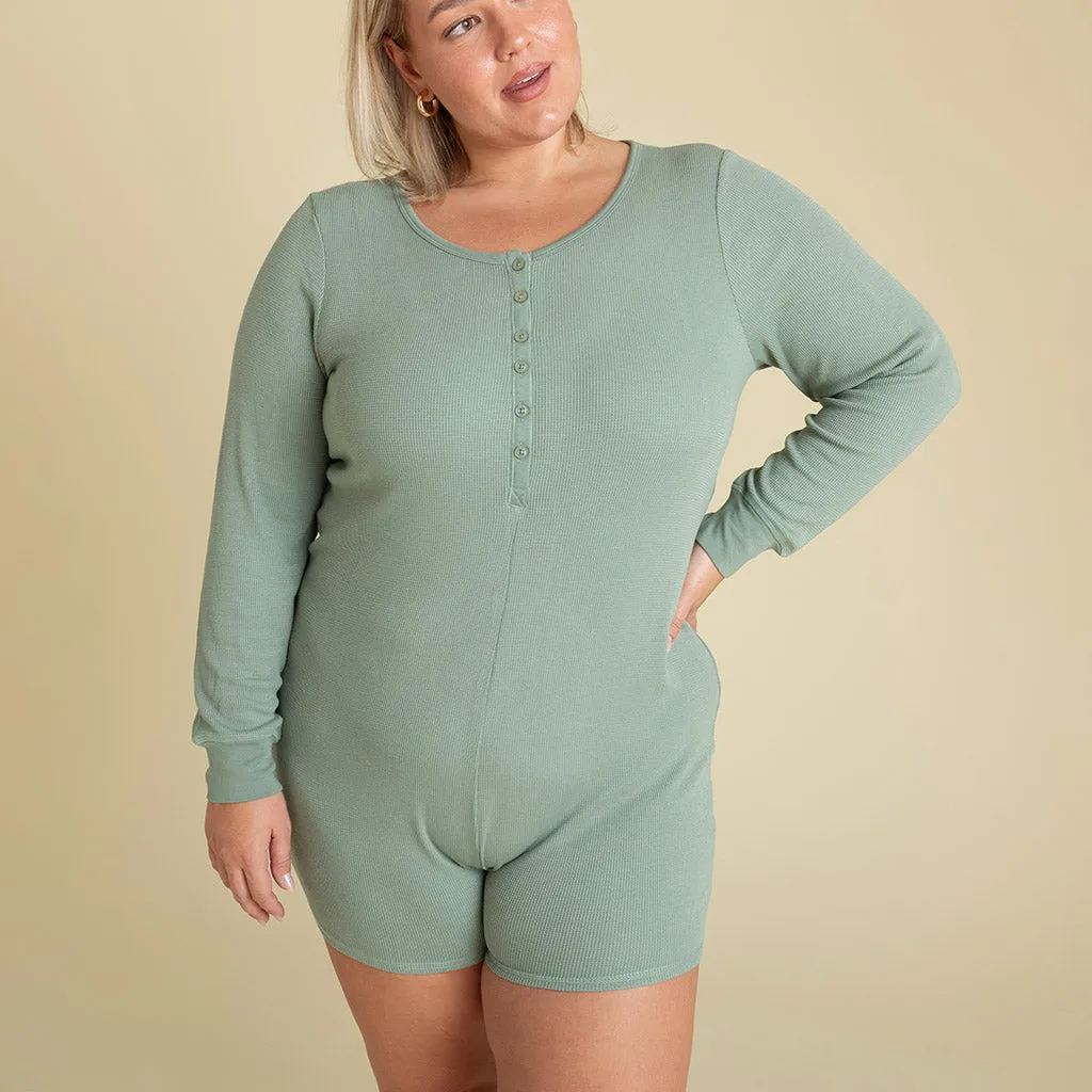 Soft Jade Women's Waffle Romper