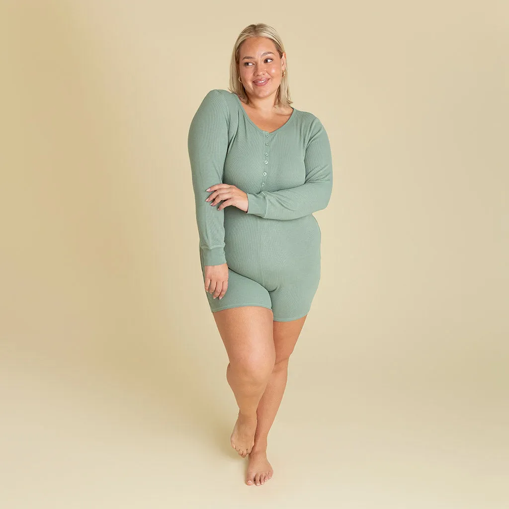 Soft Jade Women's Waffle Romper