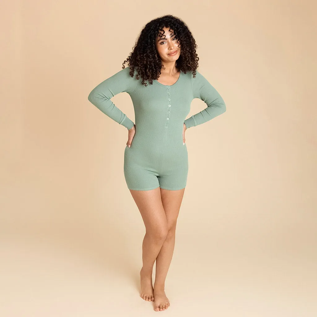 Soft Jade Women's Waffle Romper