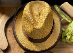 Straw Fedora Stingy Brim with Grossgrain Binding