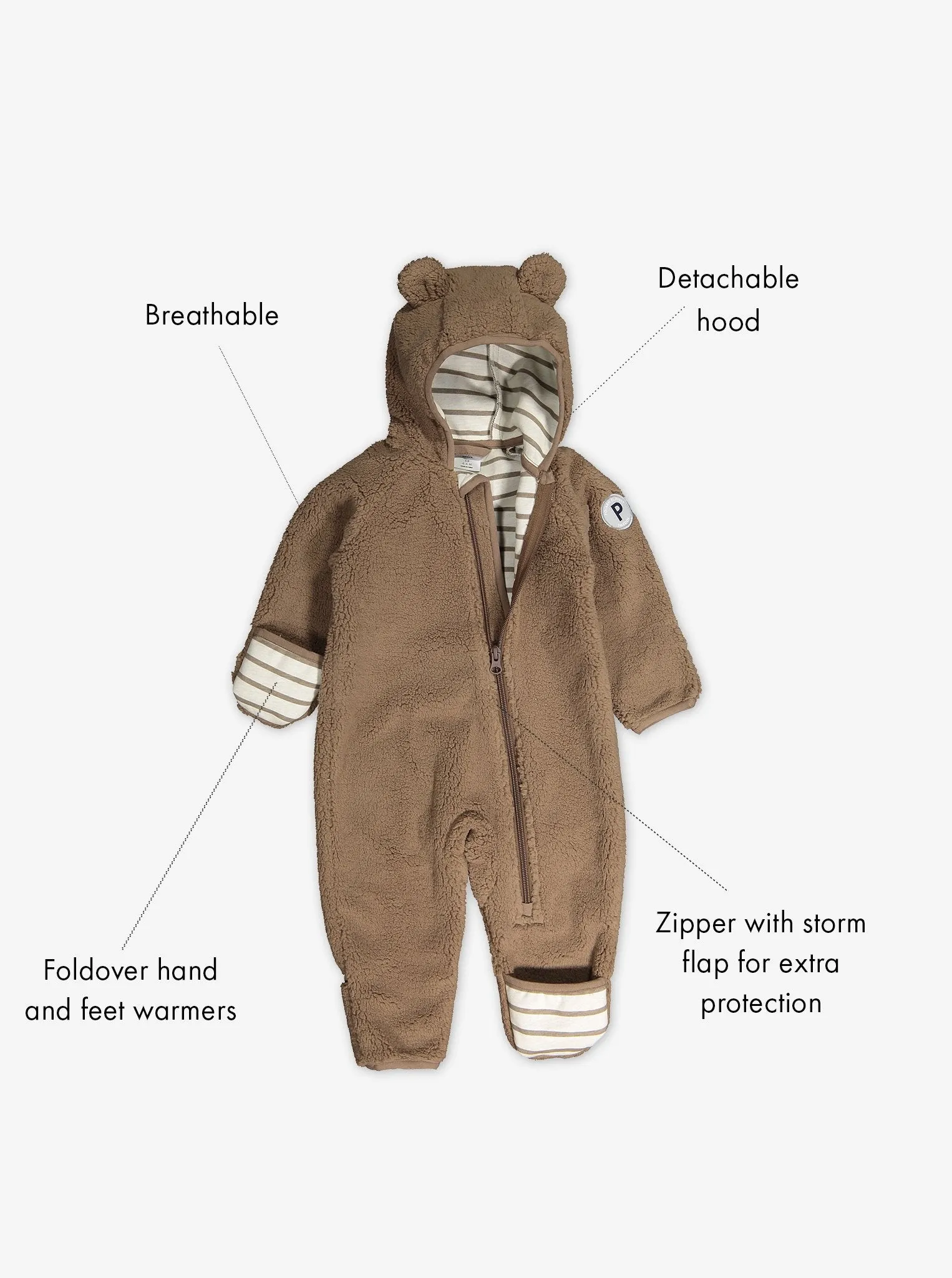 Teddy Fleece Baby Pramsuit