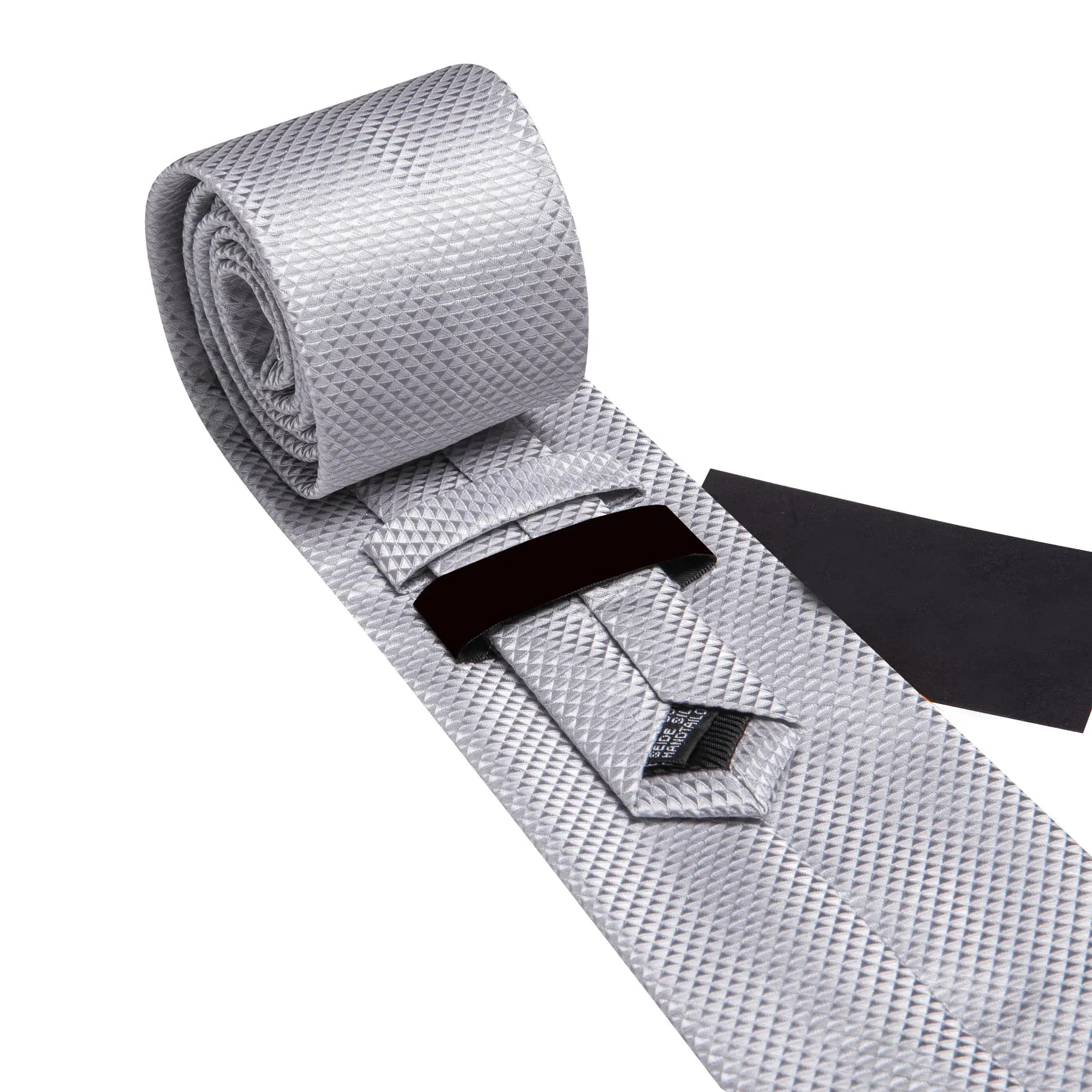 Ties2you Dress Tie Gainsboro Grey Novelty Silk Formal Men's Tie Pocket Square Cufflinks Set