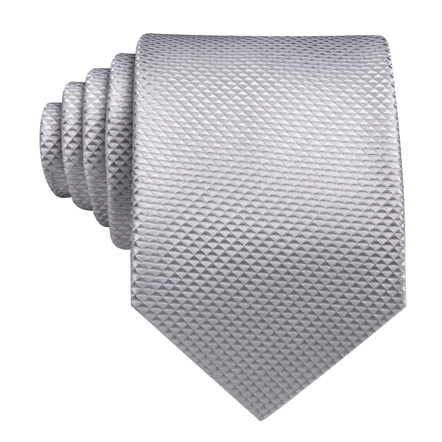 Ties2you Dress Tie Gainsboro Grey Novelty Silk Formal Men's Tie Pocket Square Cufflinks Set