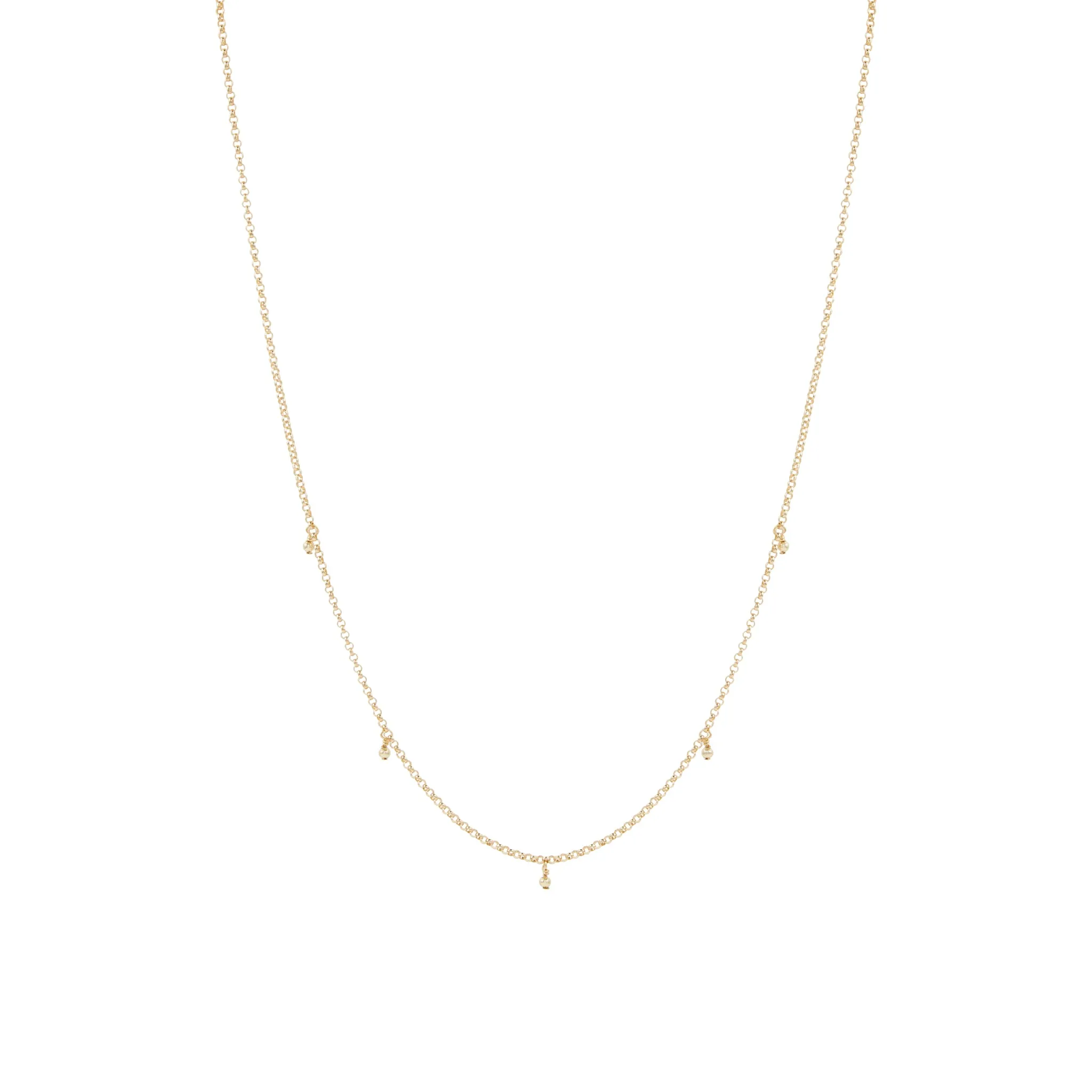 Tilica Beaded Necklace - Solid Gold