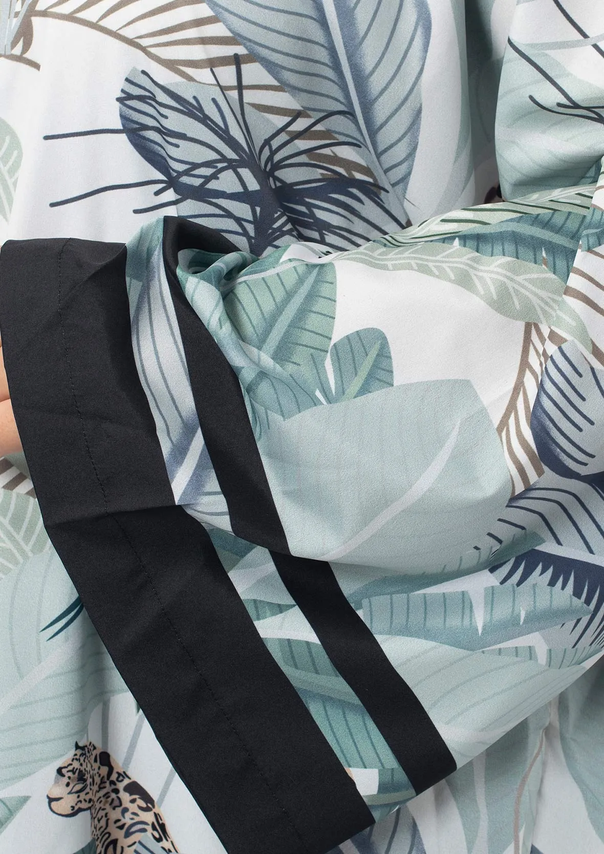 Tropical Print Longline Kimono