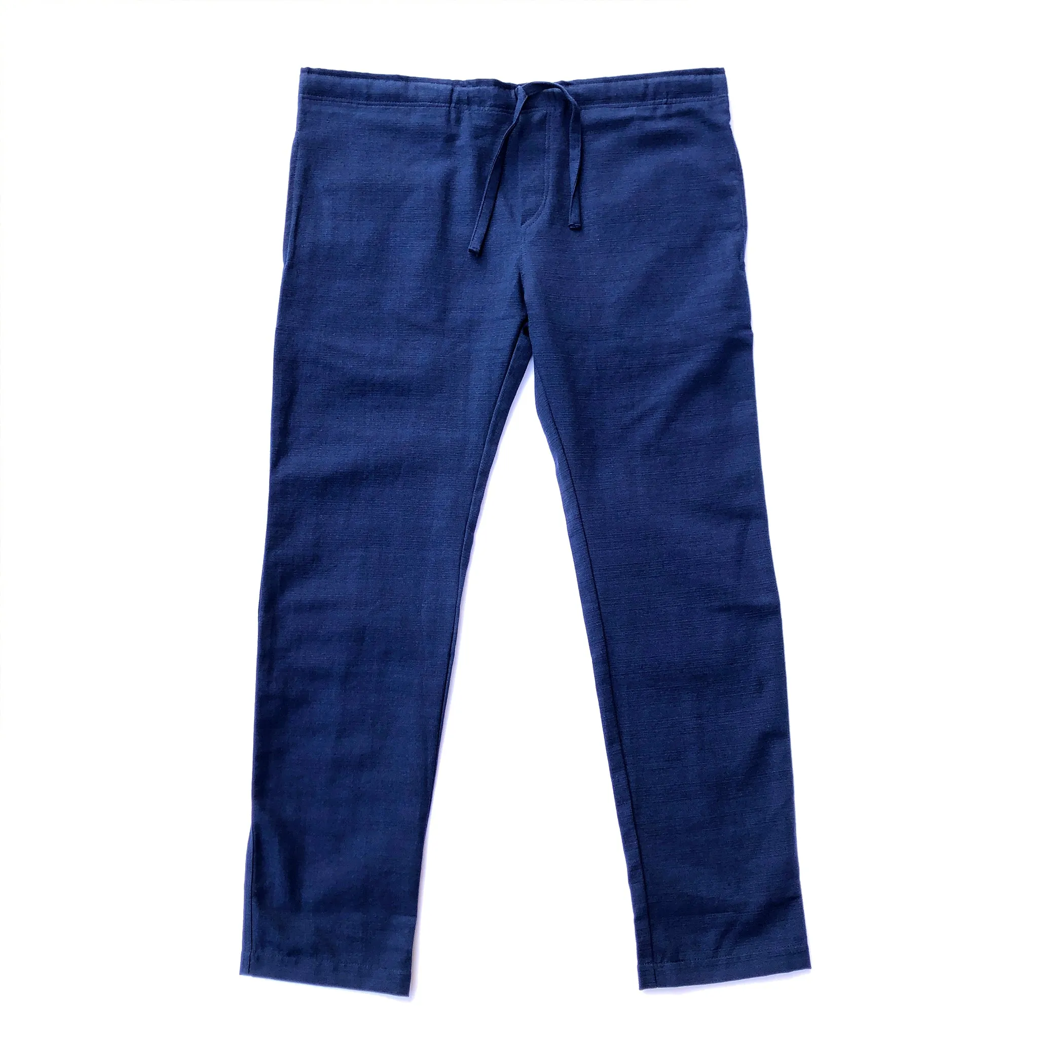 Unisex Ribbed Cotton Shing Mai Trousers Navy Blue