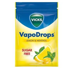 VICKS VapoDrops sugar free vegan lozenges with lemon - 72g (A)