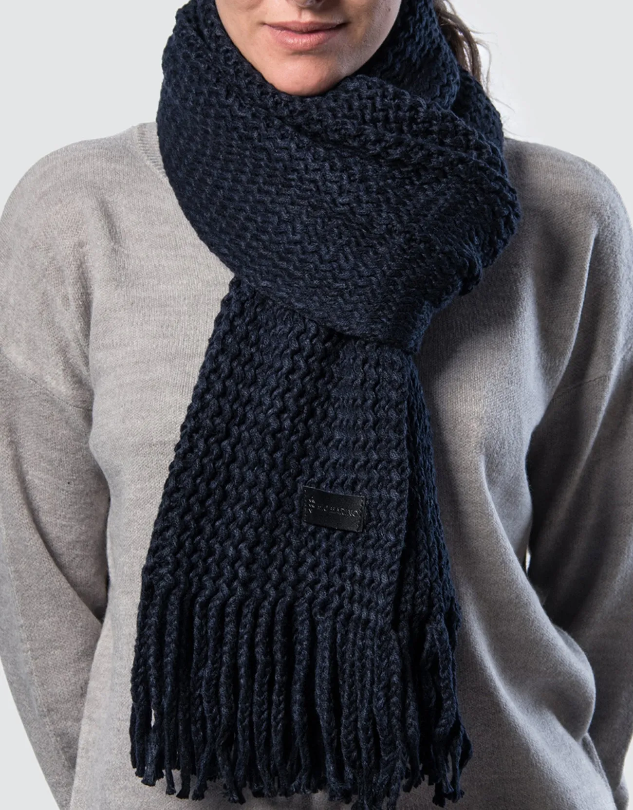 Wide Knit Ribbed Scarf