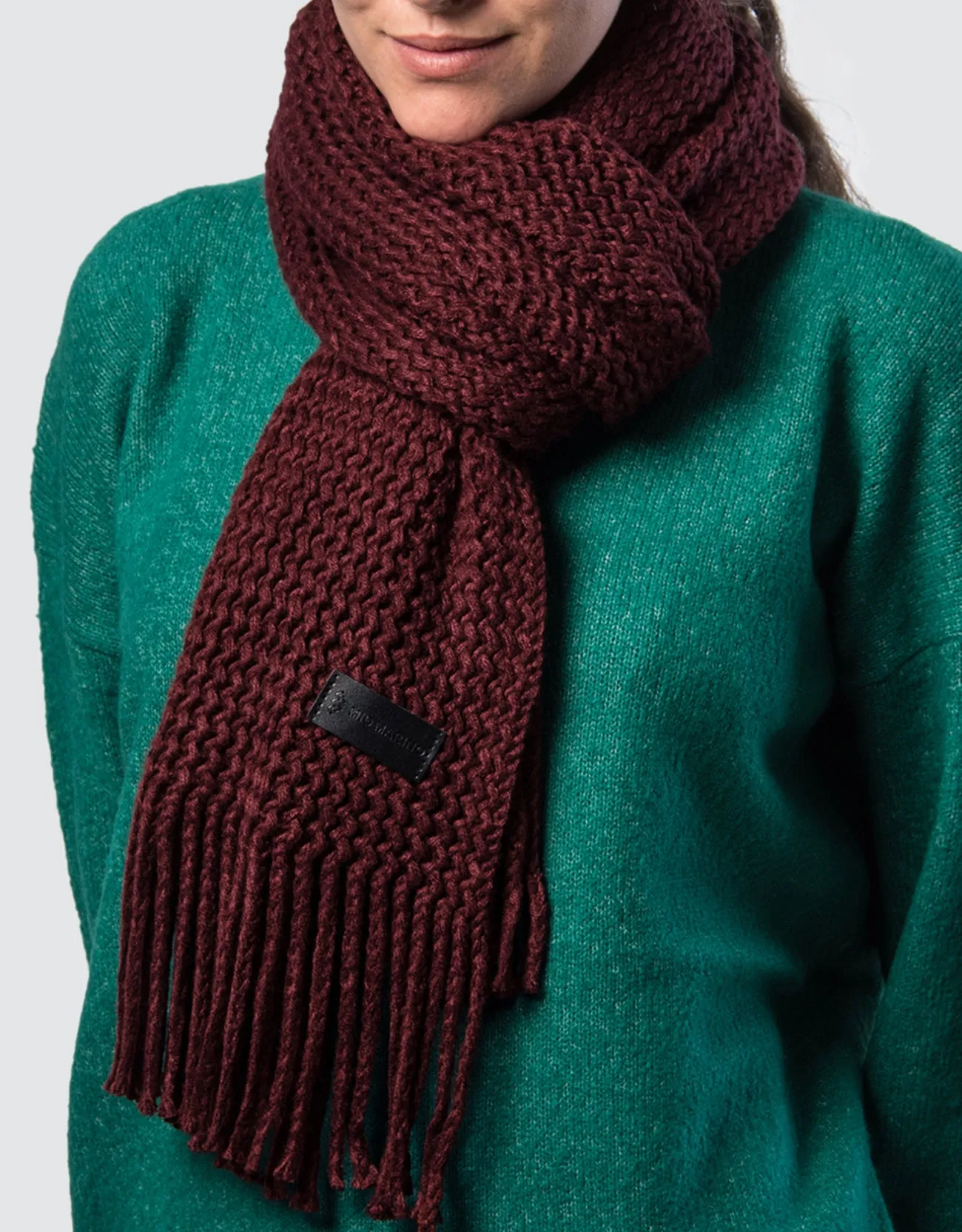 Wide Knit Ribbed Scarf