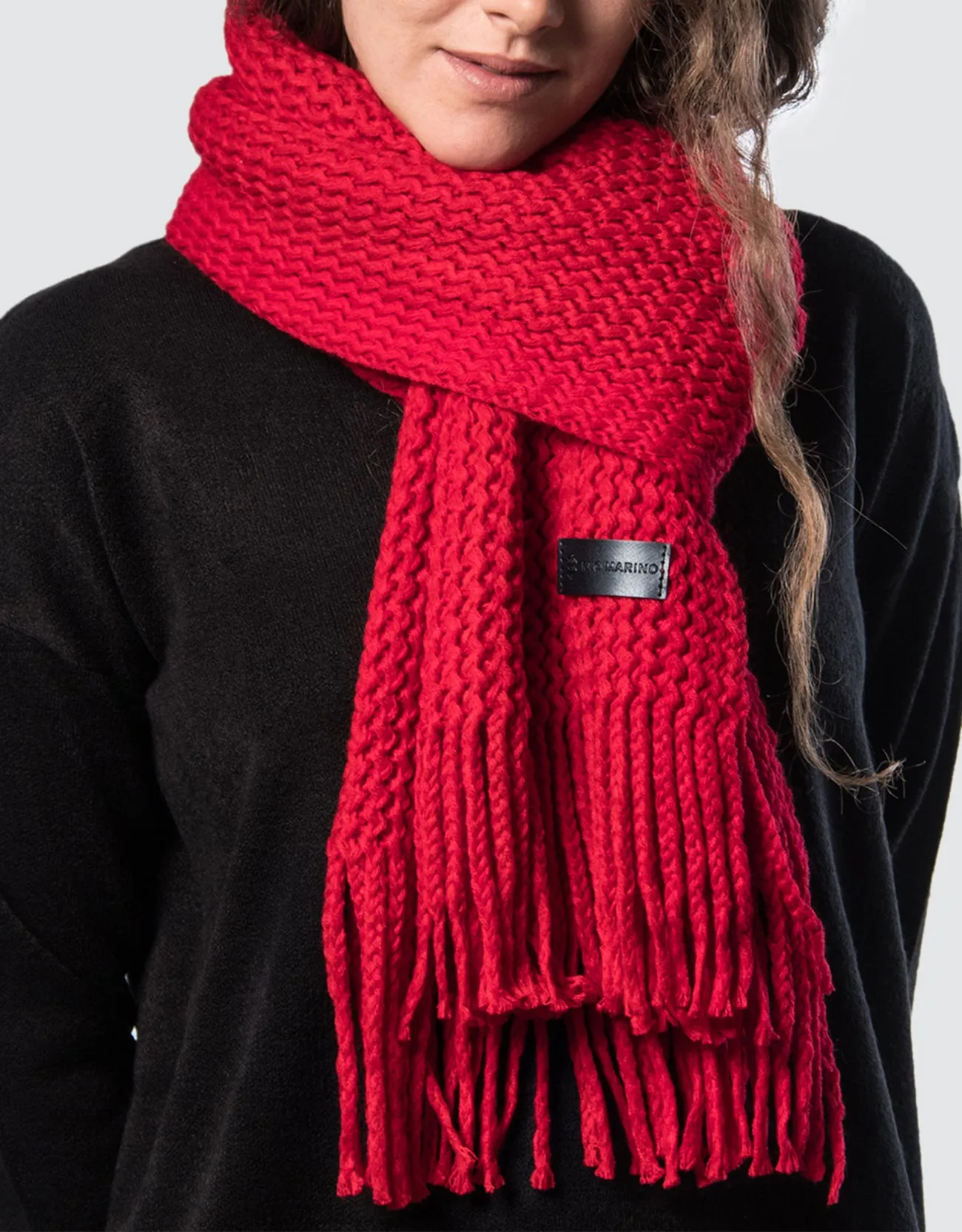 Wide Knit Ribbed Scarf